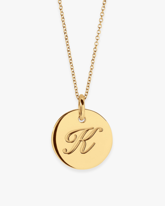 SCRIPT INITIAL CIRCLE NECKLACE