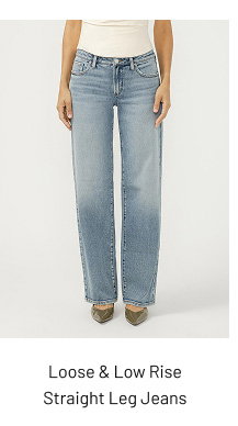Loose & Low Rise Straight Leg Jeans