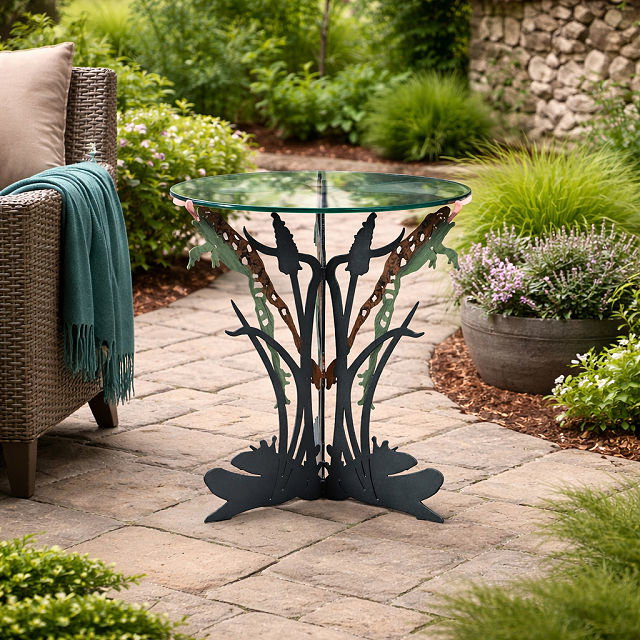 Handmade Jumping Frogs Garden Table