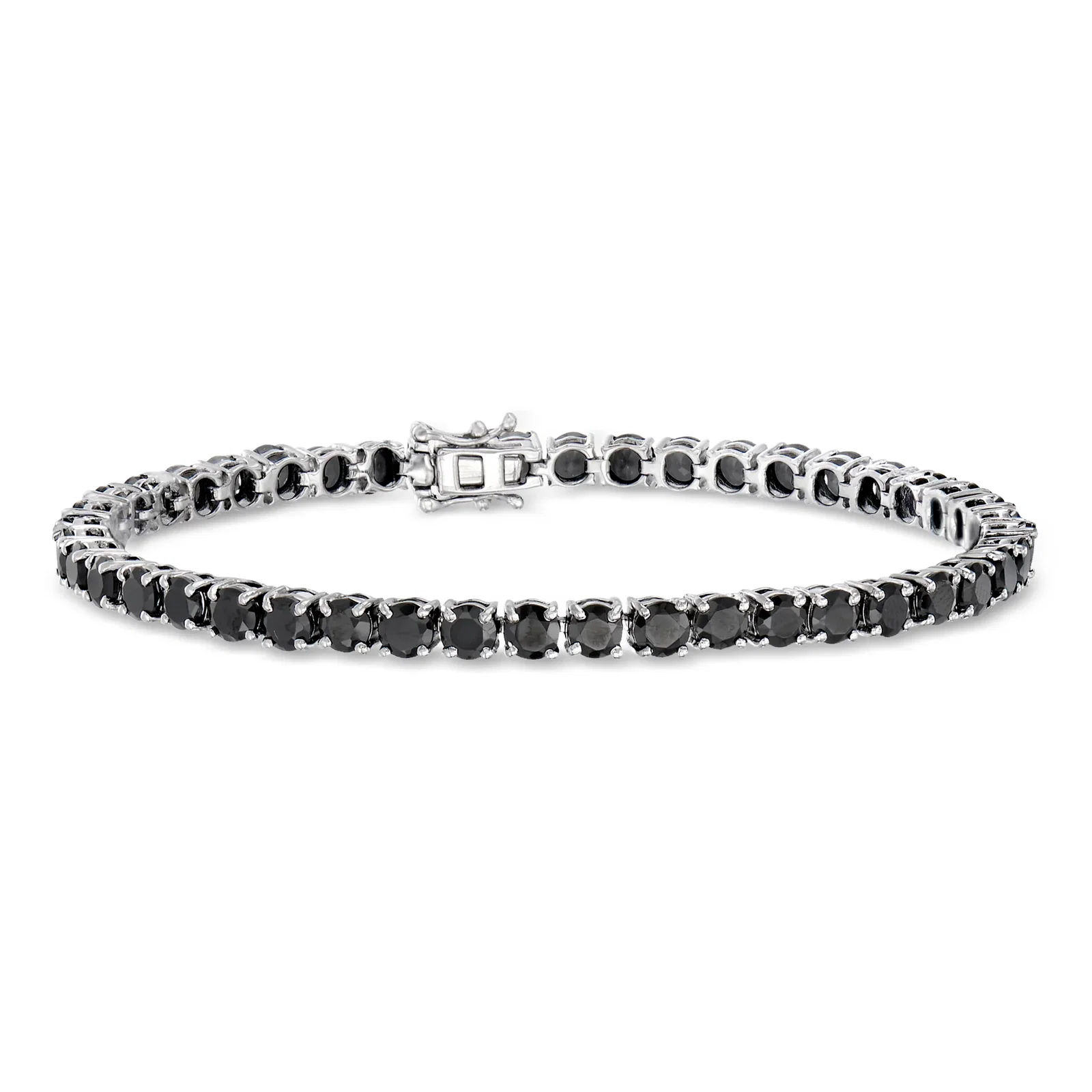 Image of 12.00 ct. t.w. Black Spinel Tennis Bracelet in Sterling Silver