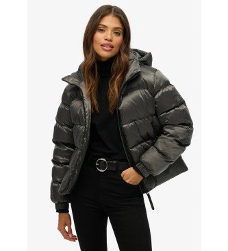Chaqueta acolchada deportiva con capucha negro