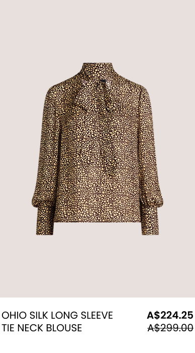 Ohio Silk Long Sleeve Tie Neck Blouse