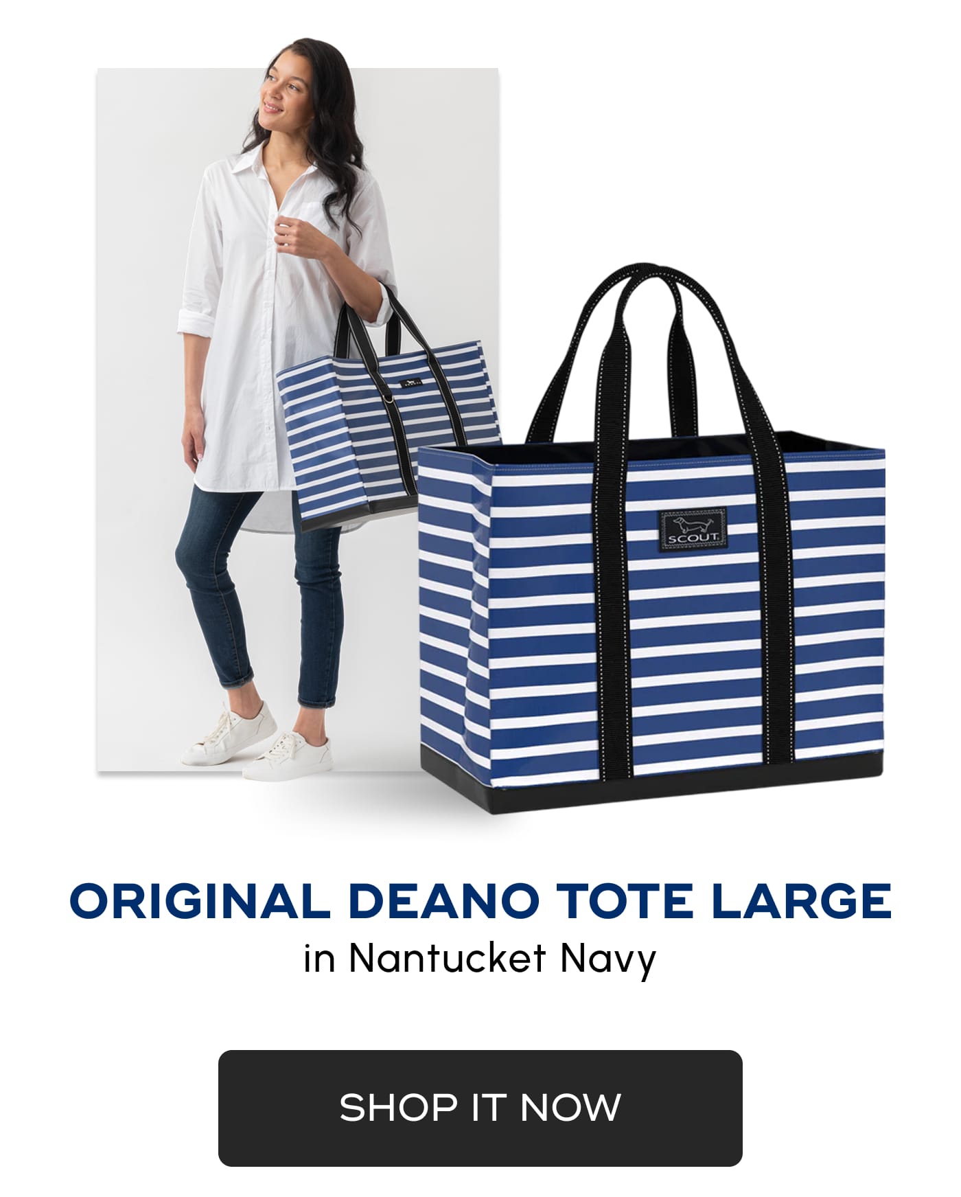 ORIGINAL DEANO TOTE LARGE. in Nantucket Navy. SHOP IT NOW