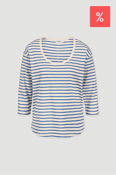 Light Slub Streifen Longsleeve Relaxed aus reiner Bio-Baumwolle