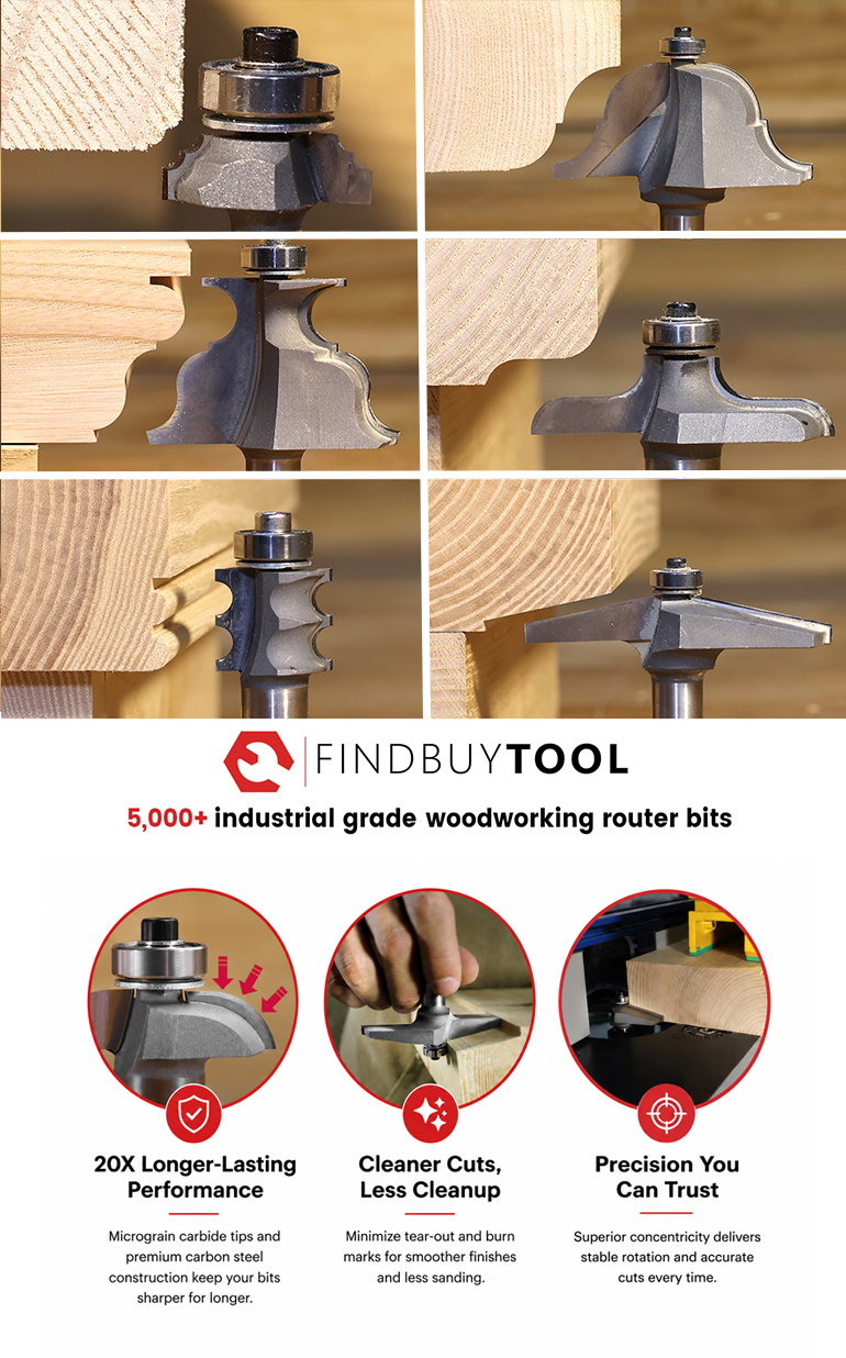 5,000+ industrial grade woodworking router bits