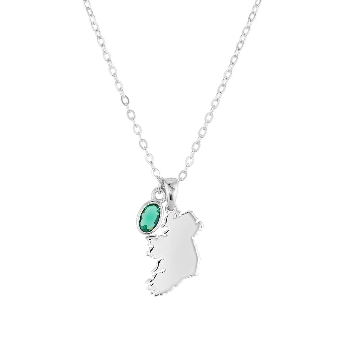 Argento Silver Mini Ireland Map Necklace