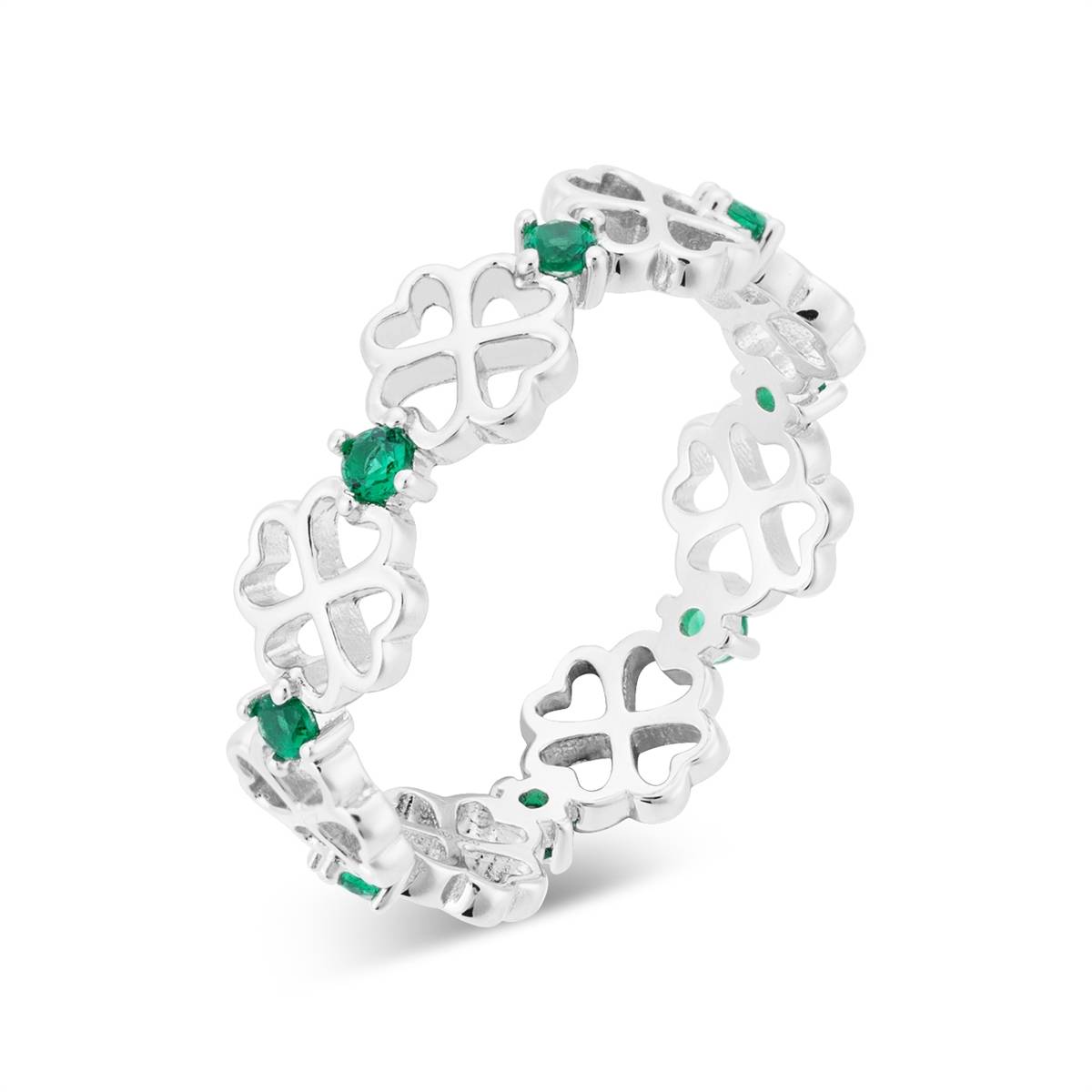 Argento Silver Celtic Clover Band Ring