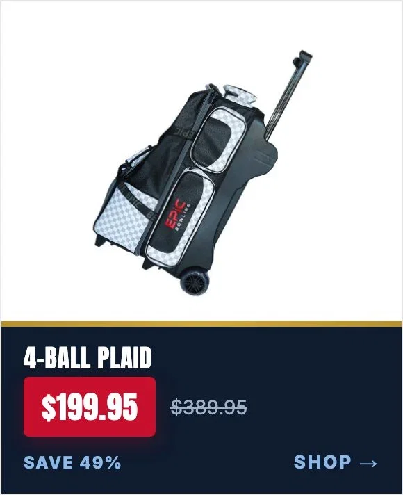 Epic 4 Ball Inline Superior White Black Plaid bowling bag