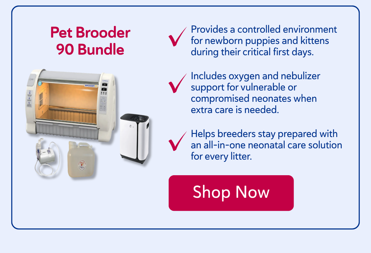 Pet Brooder 90 Bundle with Portable Oxygen Concentrator, Nebulizer, Water Reservoir, and Air Filters by Rcom USA