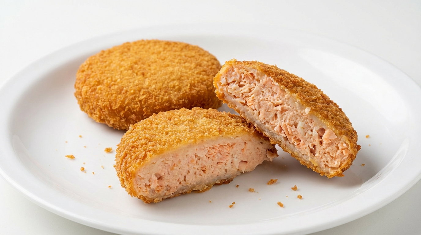 Zalmburger gepaneerd & voorgebakken — 2 x 2,5 kg | MegaFoodStunter