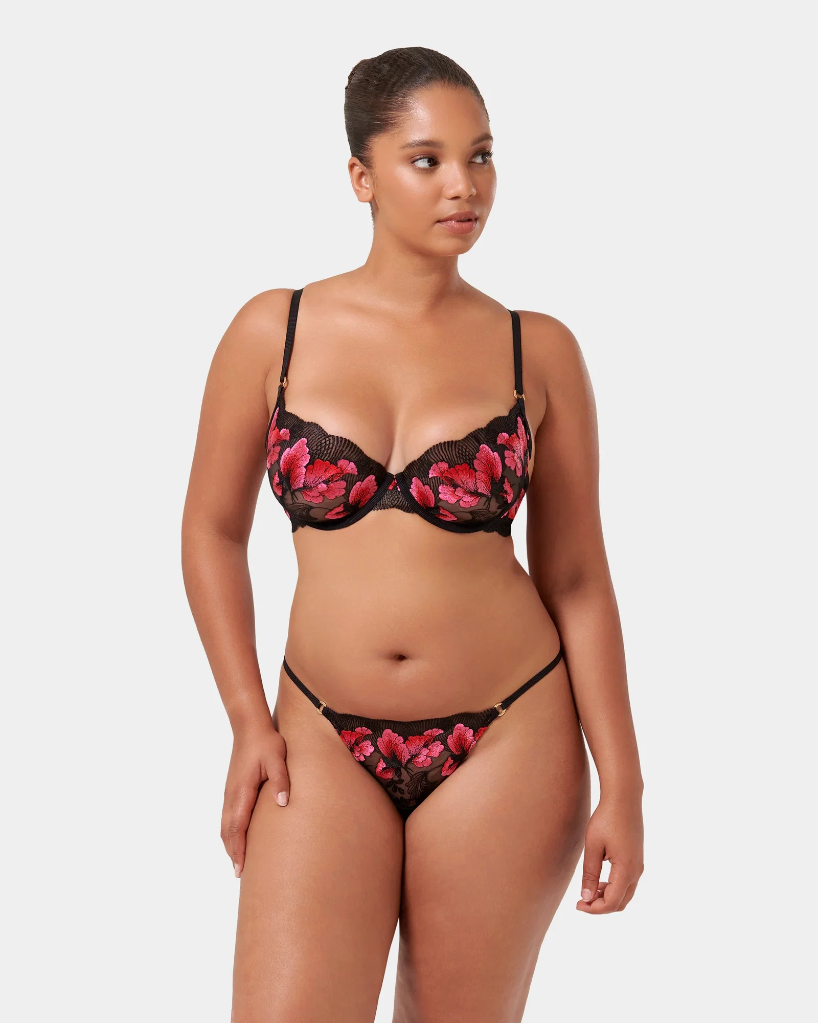 Image of Set: Vivienne Fuchsia Pink/Red/Black