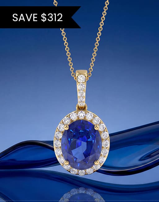 Vintage Style Sapphire Halo Pendant