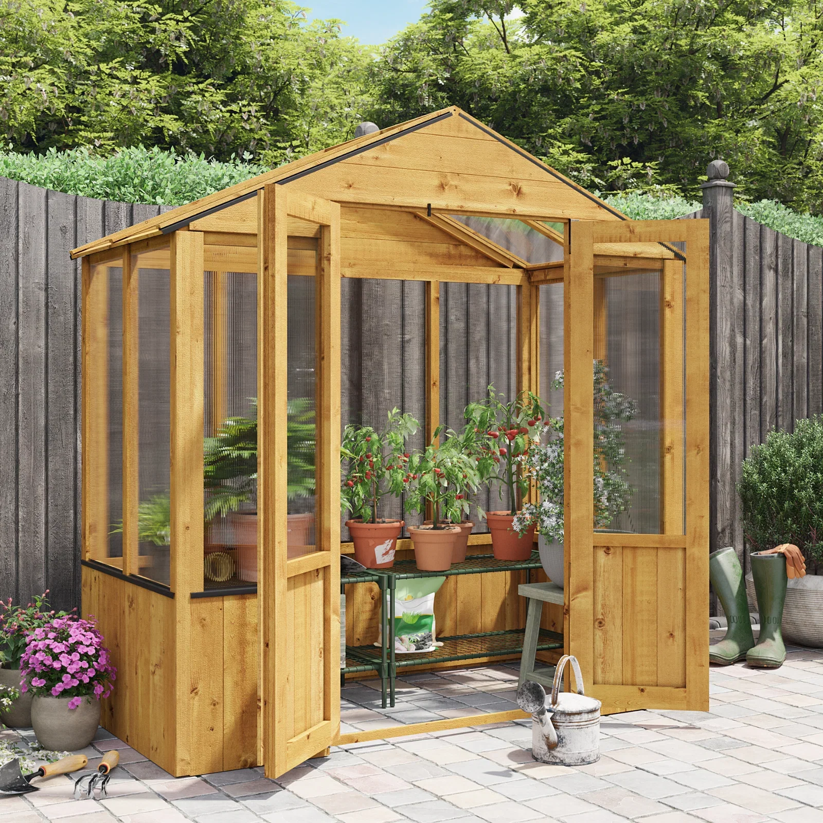 Image of BillyOh 4000 Lincoln Wooden Polycarbonate Greenhouse