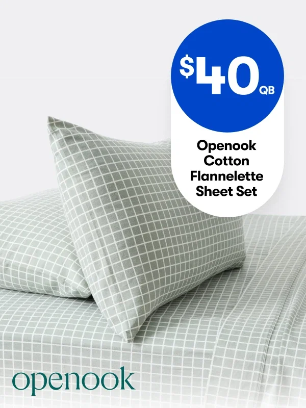 $40QB Openook Cotton Flannelette Sheet Set
