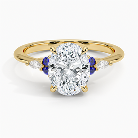 14K Yellow Gold Nadia Sapphire and Diamond Ring