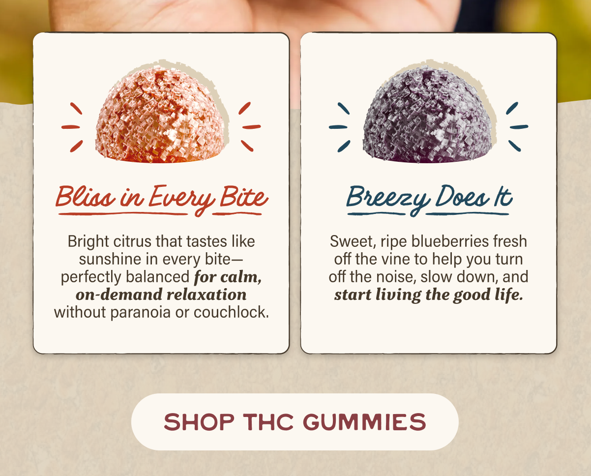 Blood Orange Bliss and Blueberry Breeze THC Gummies