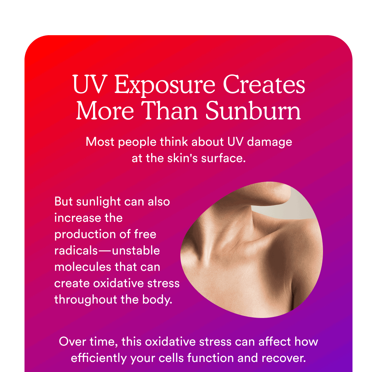 UV Exposure Creates More Than Sunburn | Most people think about UV damage at the skin's surface.