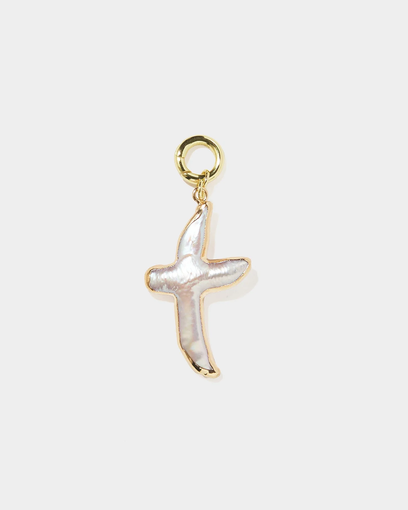 Image of Abstract Pearl Cross Charm