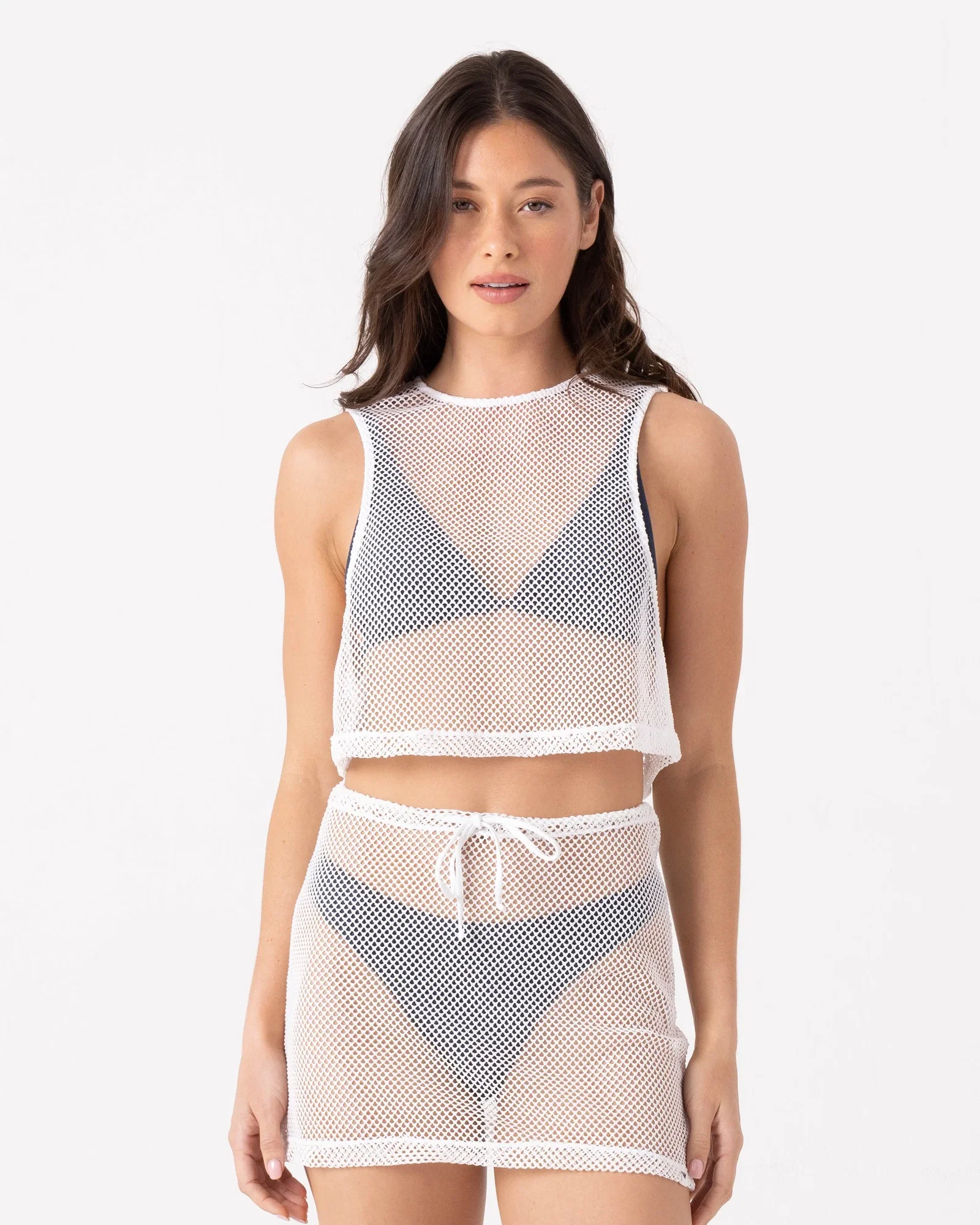 Image of Don't Mesh With Me Crop Top Cover Up