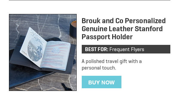 Brouk and Co Personalized Genuine Leather Stanford Passport Holder
