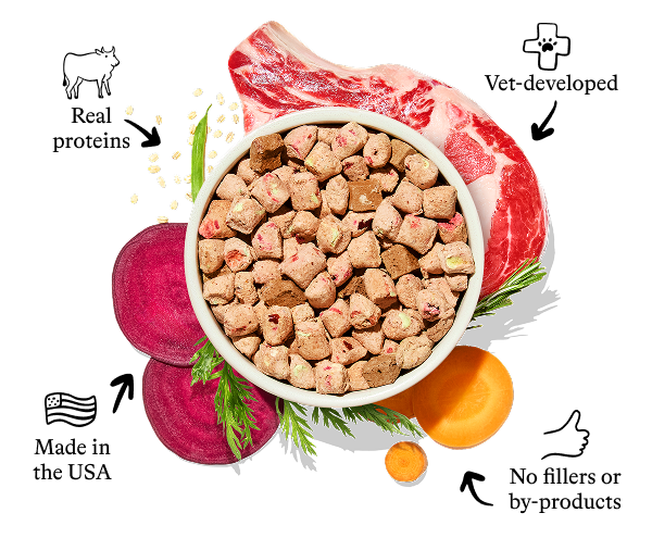 Real proteins  Vet-developed  Made in the USA  No fillers or by-products