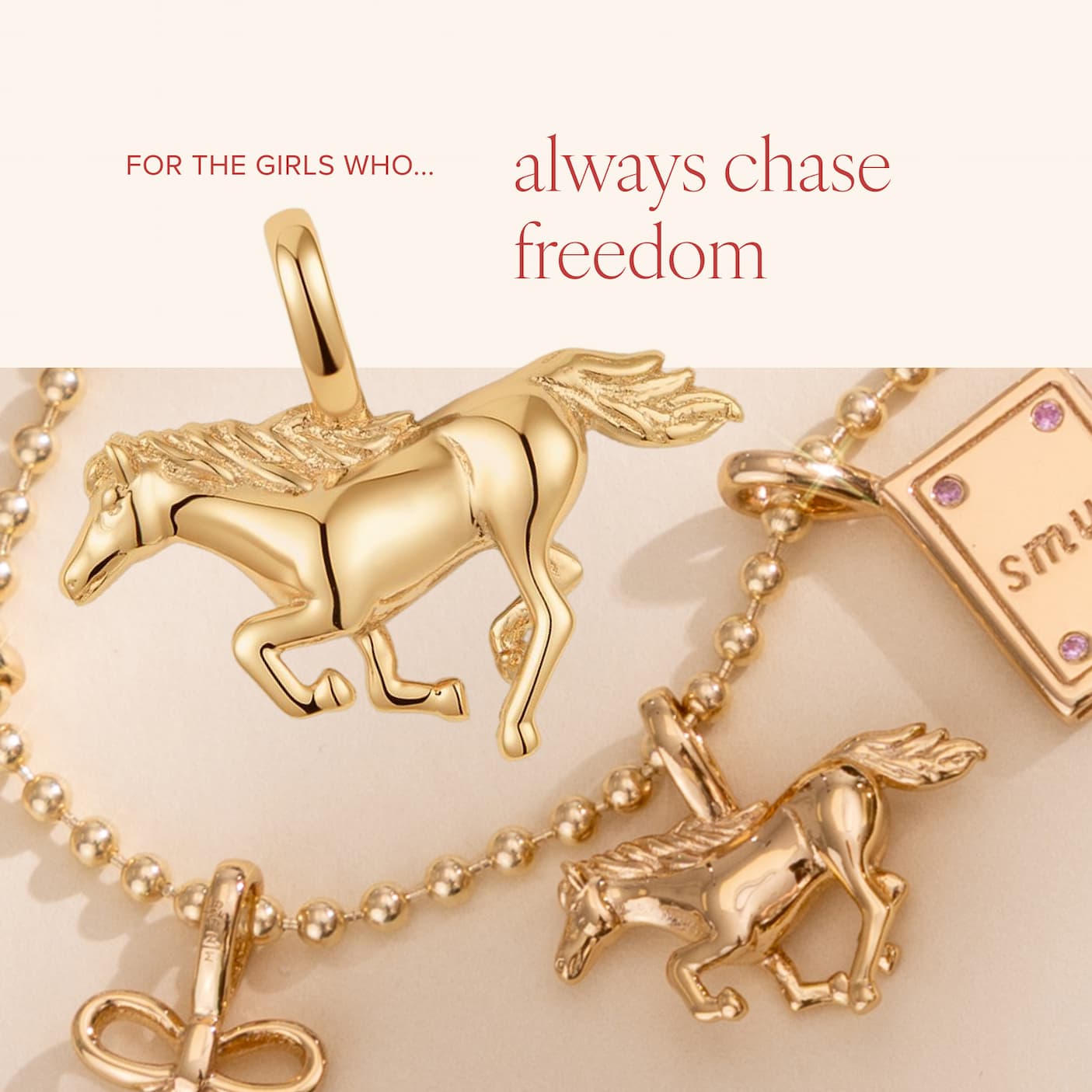 Fire horse charm on a necklace
