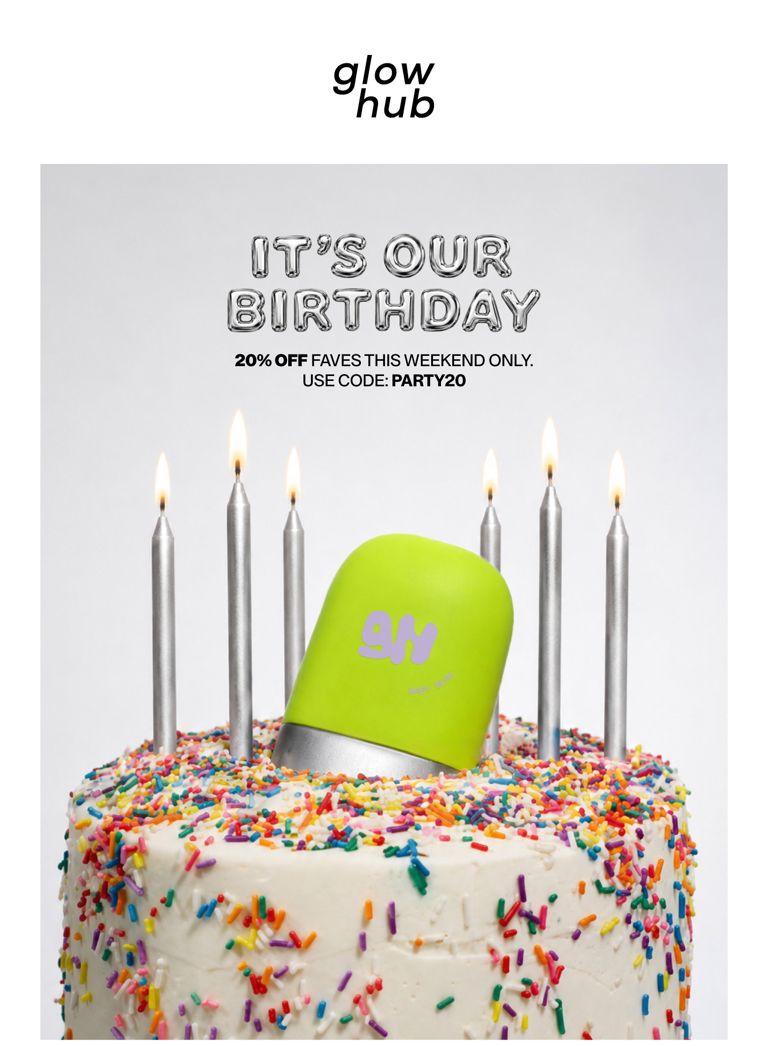 IT'S OUR BIRTHDAY 20% OFF WITH CODE PARTY20