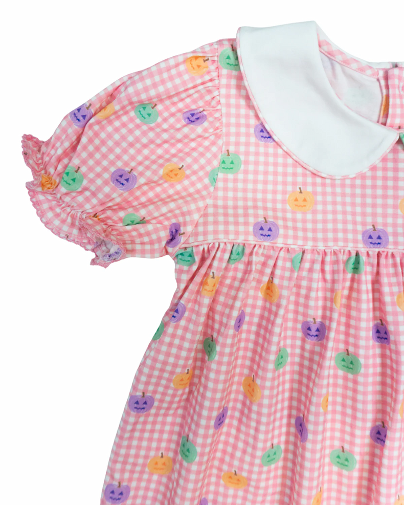 Pumpkin Parade Gingham Dress