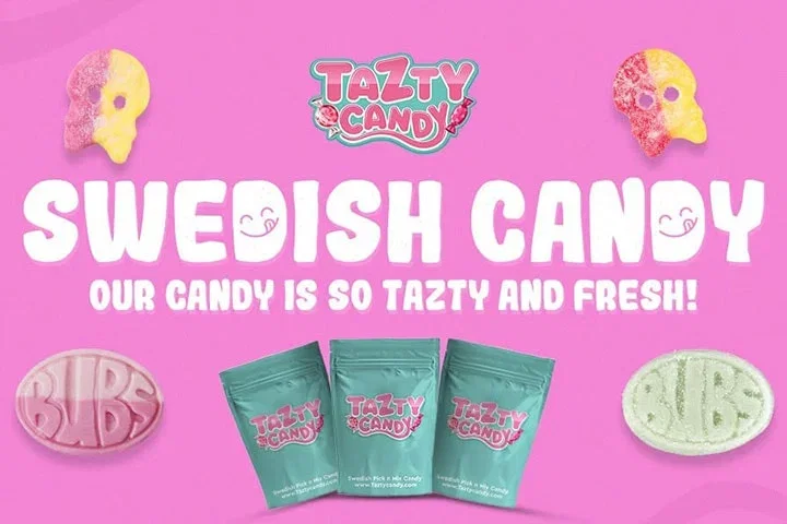 Presentkort på lösgodis hos Tazty Candy i Uppsala