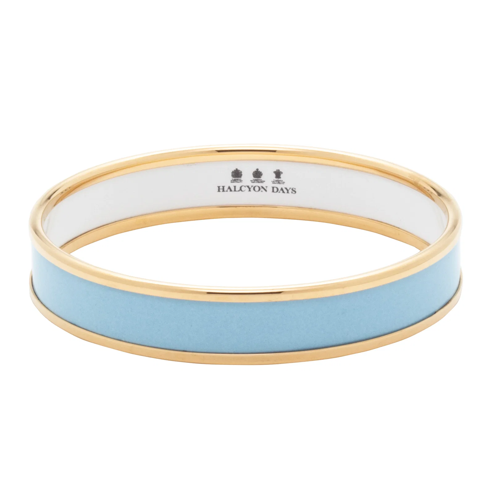 Image of Preppy Push-On Enamel Bangle in Forget-Me-Not Blue & Gold