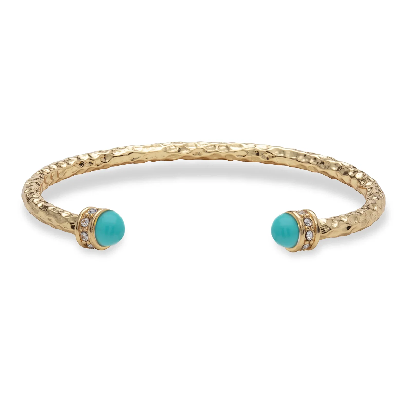 Image of Hammered Torque Bangle in Turquoise & Gold