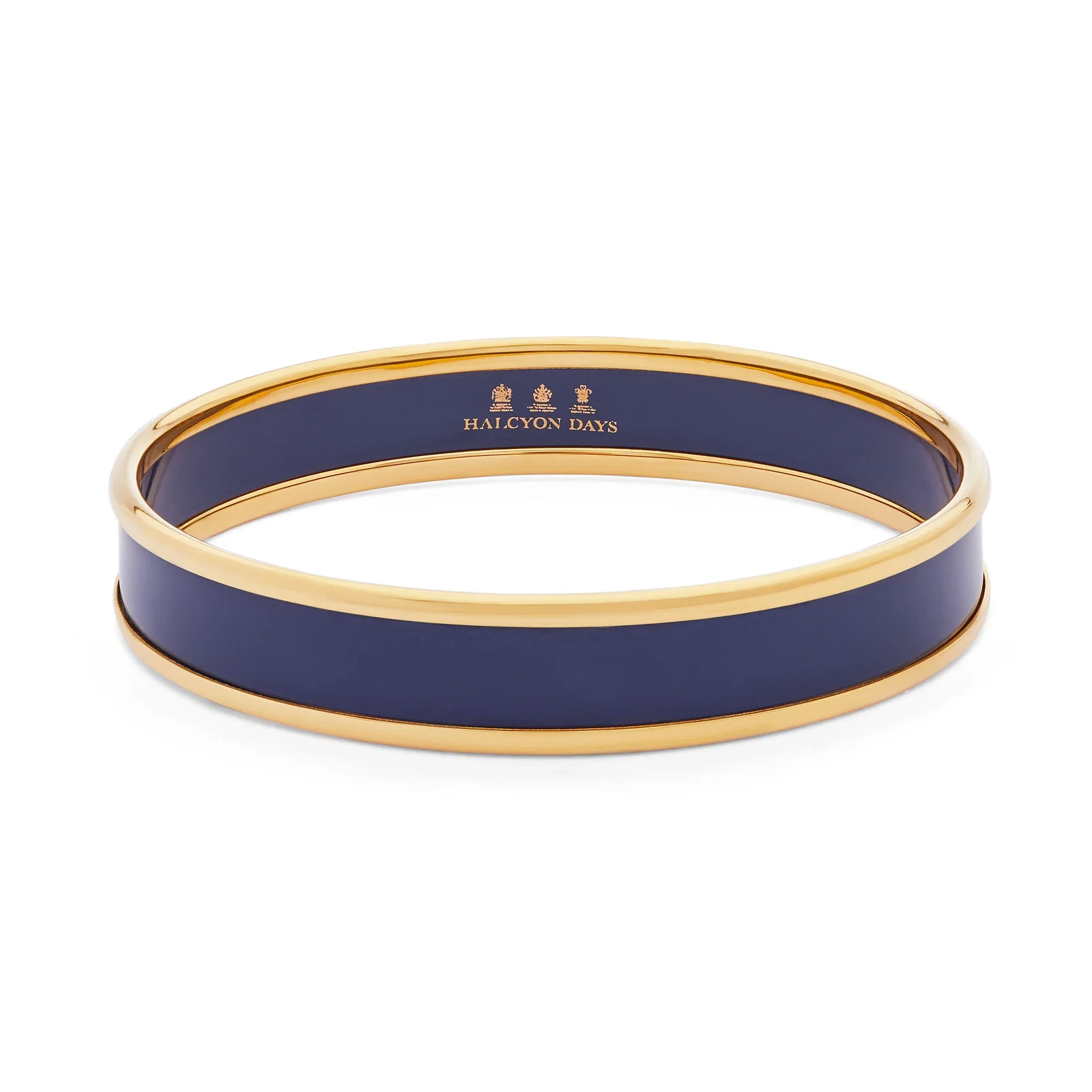 Image of Preppy Push-On Enamel Bangle in Navy & Gold