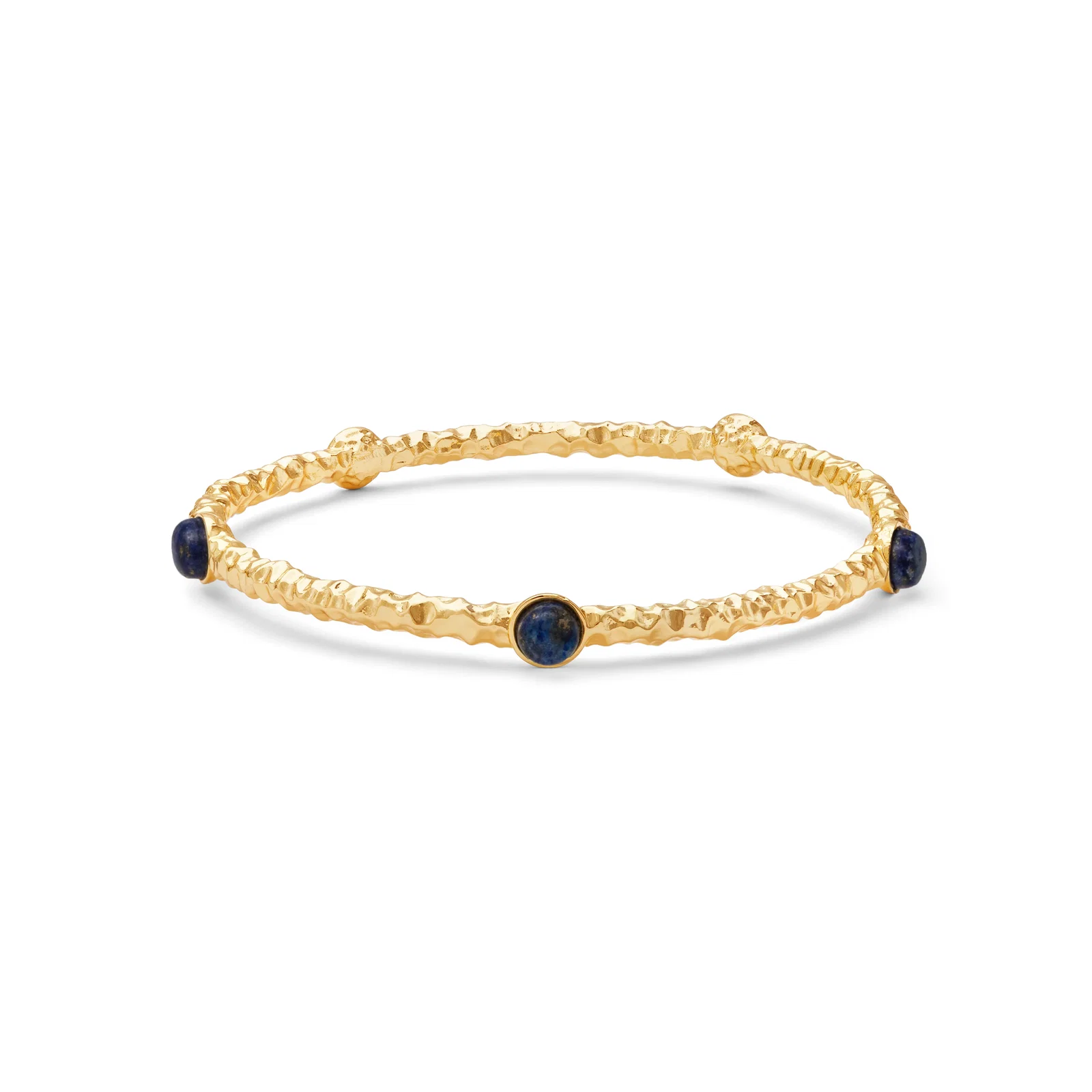 Image of Cabochon Push-On Bangle in Deep Cobalt & Gold