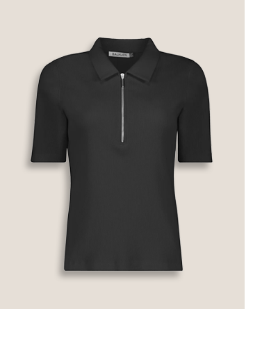 Ivy Ribbed Short-Sleeve Zip Top