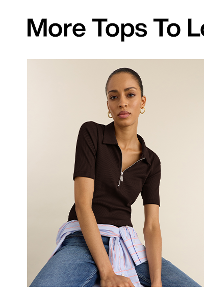 Ivy Ribbed Short-Sleeve Zip Top