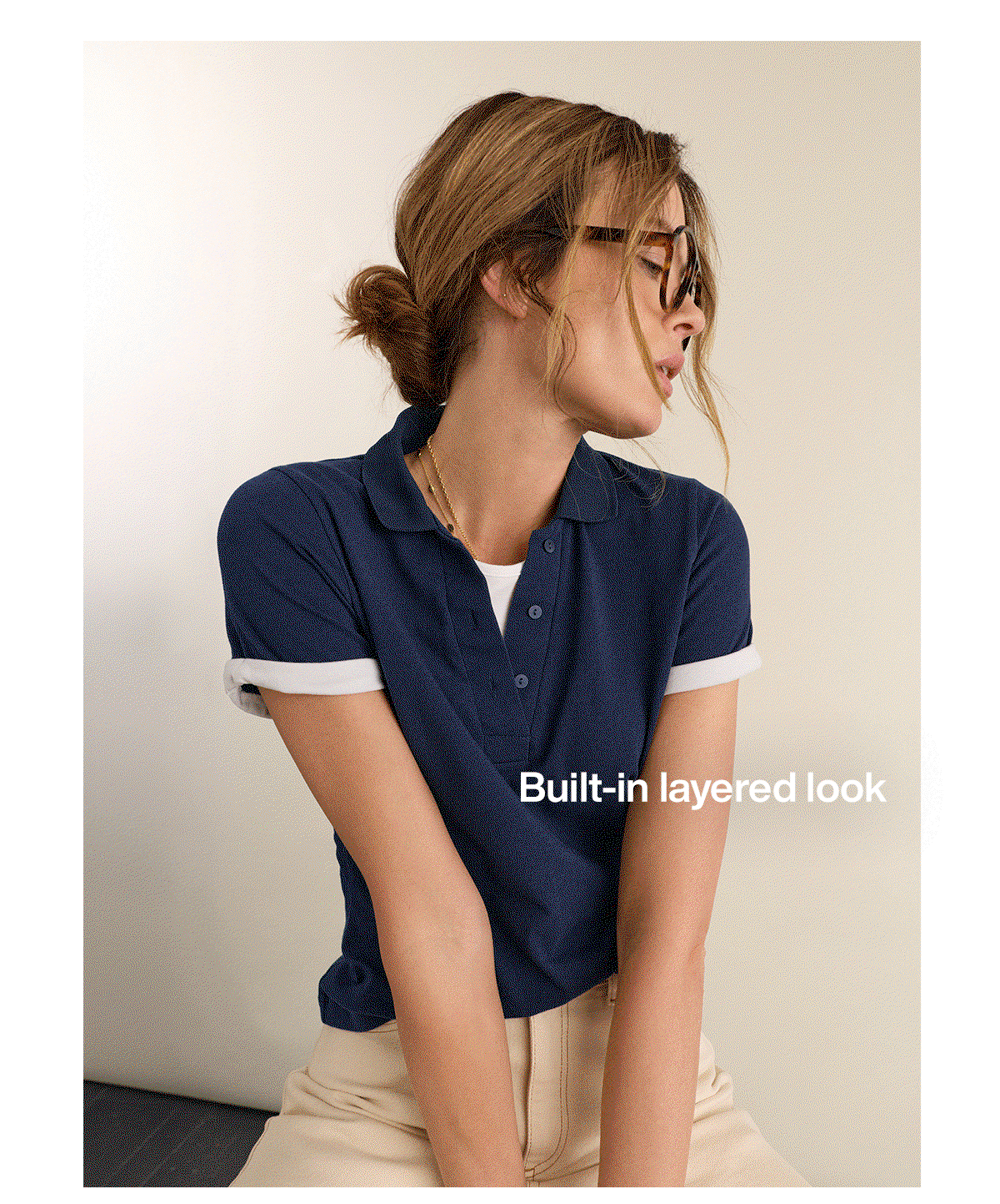 Jess Layered Look Polo Top