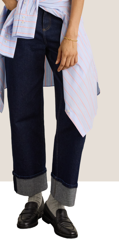 Helen Organic Cotton Stretch Turn Up Jeans