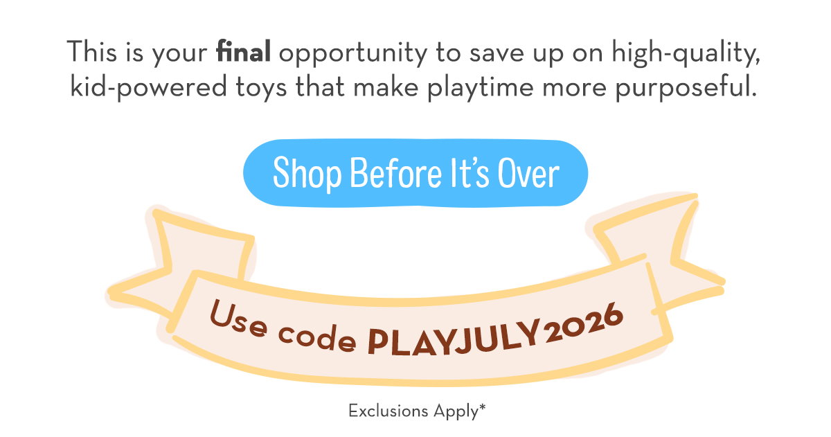 Shop before it's over - use code PLAYJULY2026