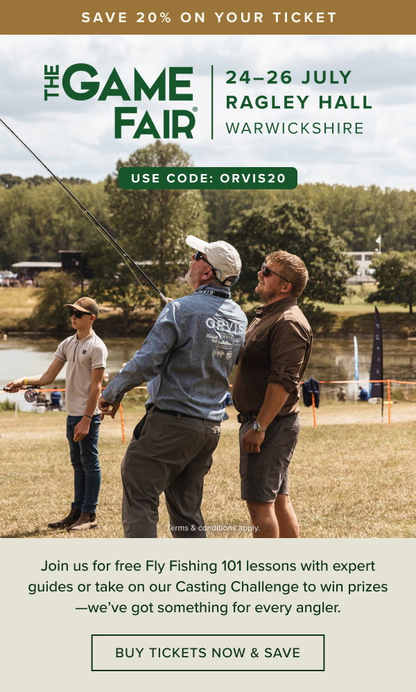 People learning to fly fish at last year's Game Fair. Join us this year for free fly fishing lessons or take on our Casting Challenge! And save 20% on your ticket today!