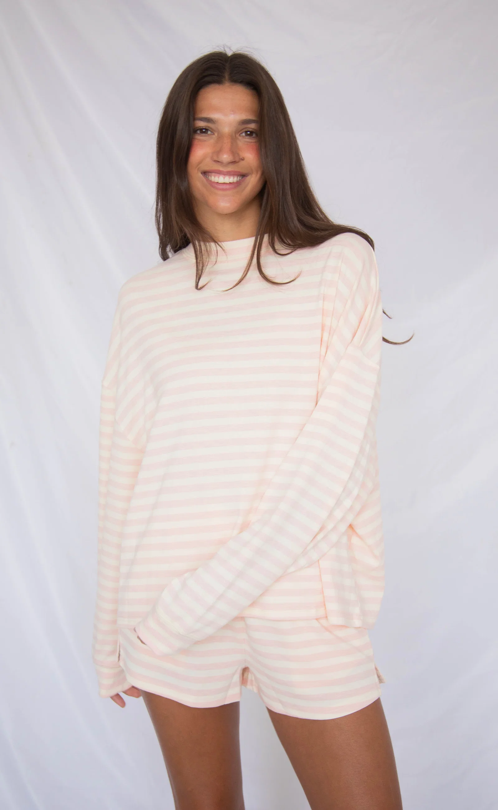 Image of not over you striped set - pink