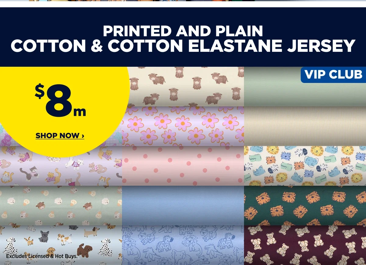 Printed and Plain Cotton & Cotton Elastane Jersey
