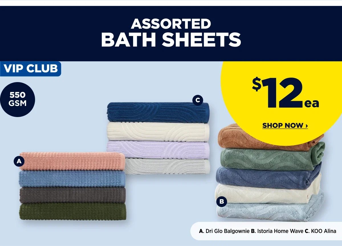 Assorted Bath Sheets