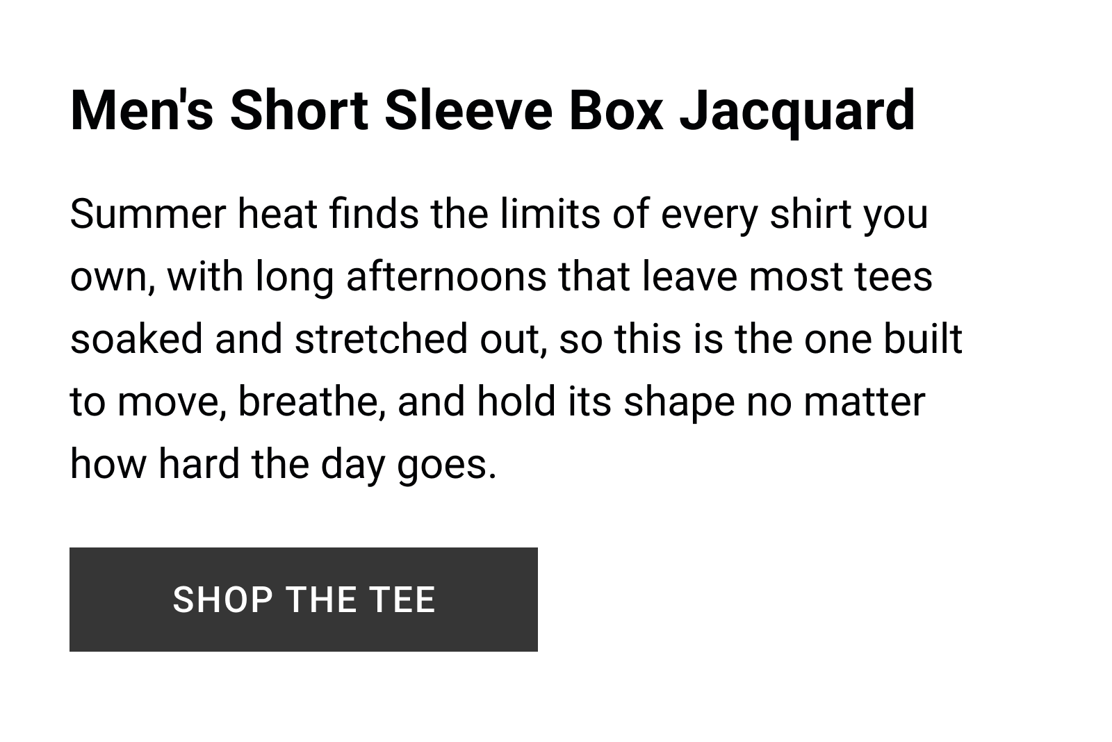 Men's Short Sleeve Box Jacquard