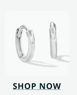 Smooth, polished silver huggies. Click here to shop now