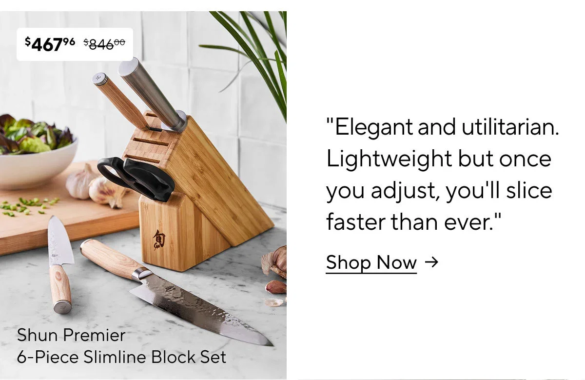 Shun Premier Blonde 6-Piece Slimline Block Set