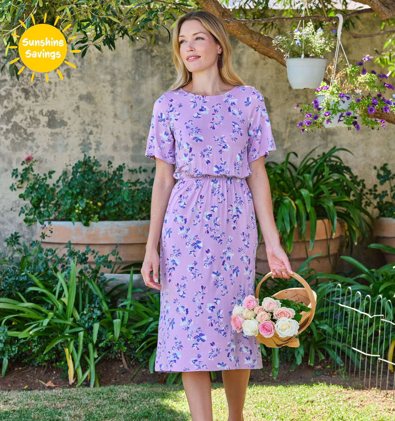 Angel Sleeve Fit And Flare Midi Dress