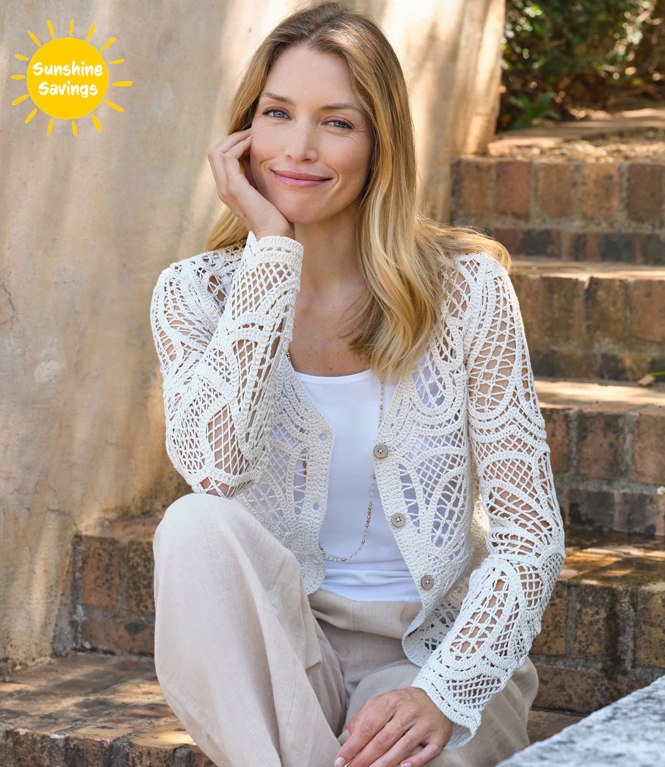 V Neck Crochet Cardigan