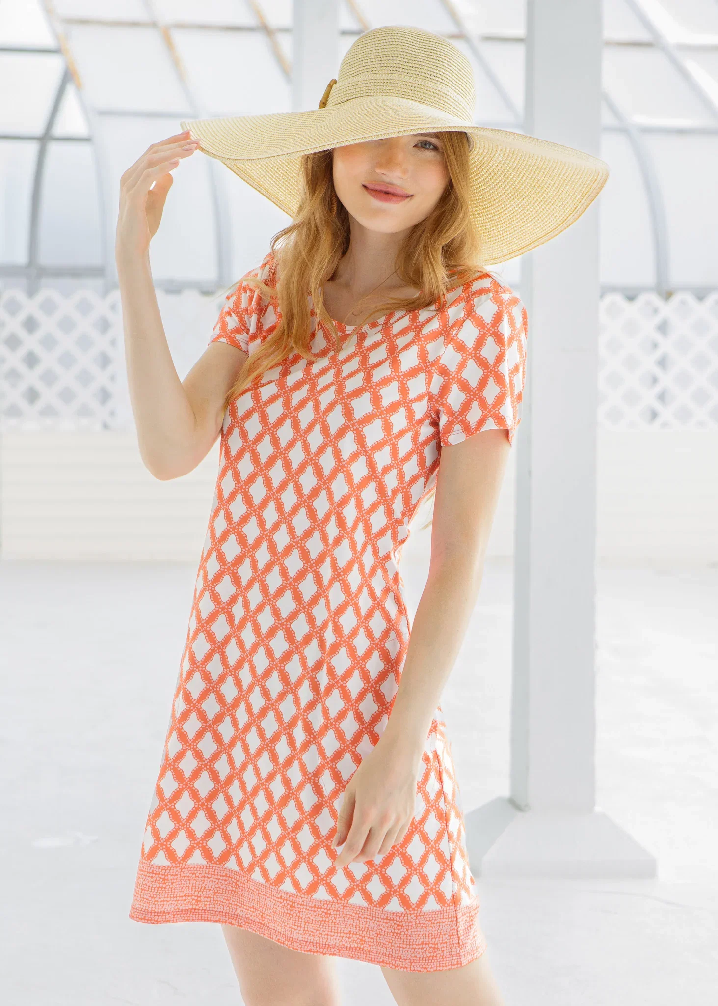 Image of Sunset Oasis Short Sleeve Shift Dress