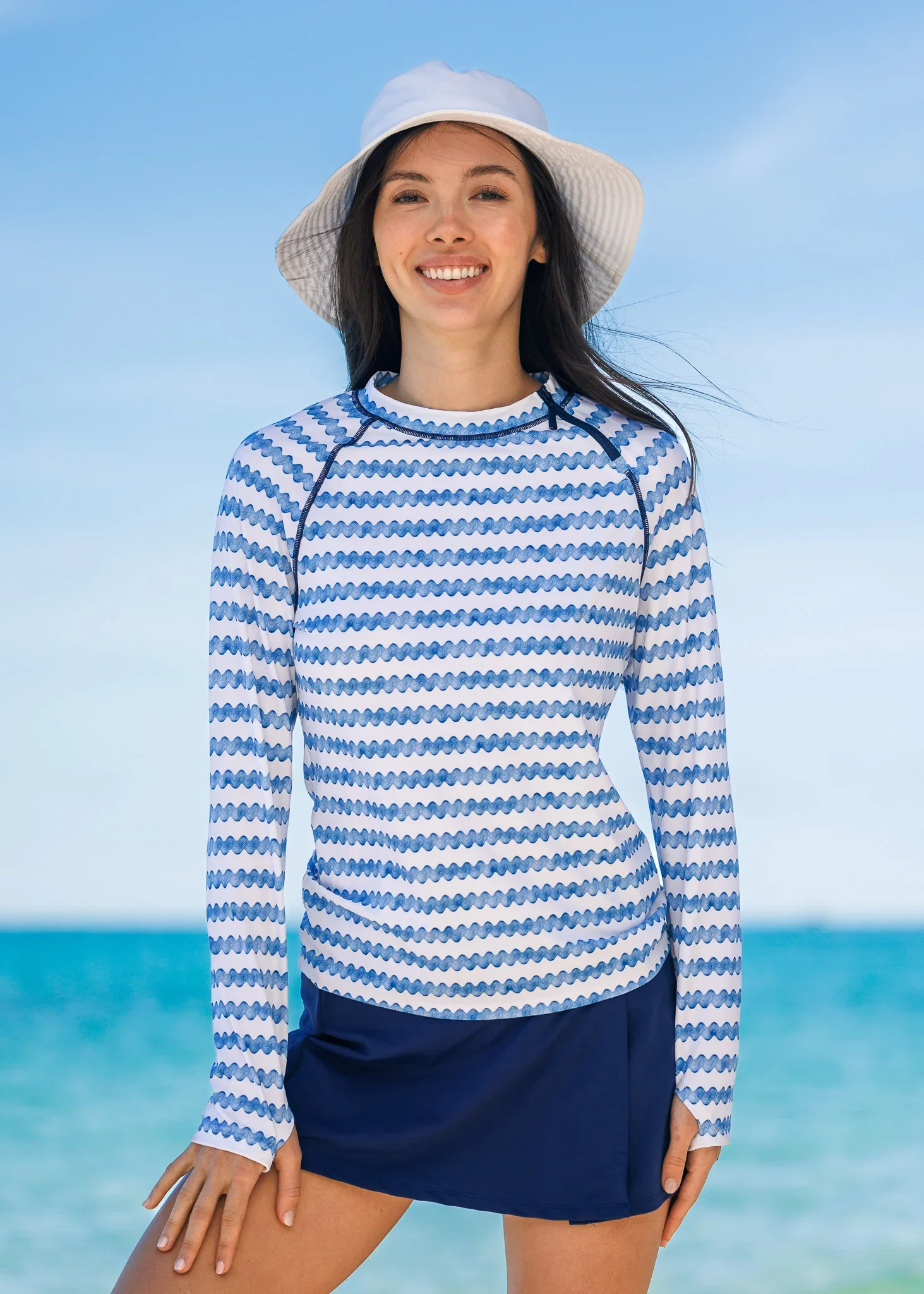 Image of Navy Classic Swim Skirt