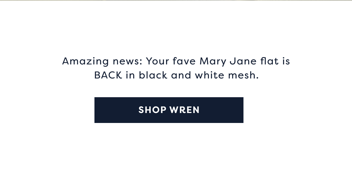 Amazing News: Your Fave Mary Jane Flat Is Back In Black And White Mesh. | Shop Wren